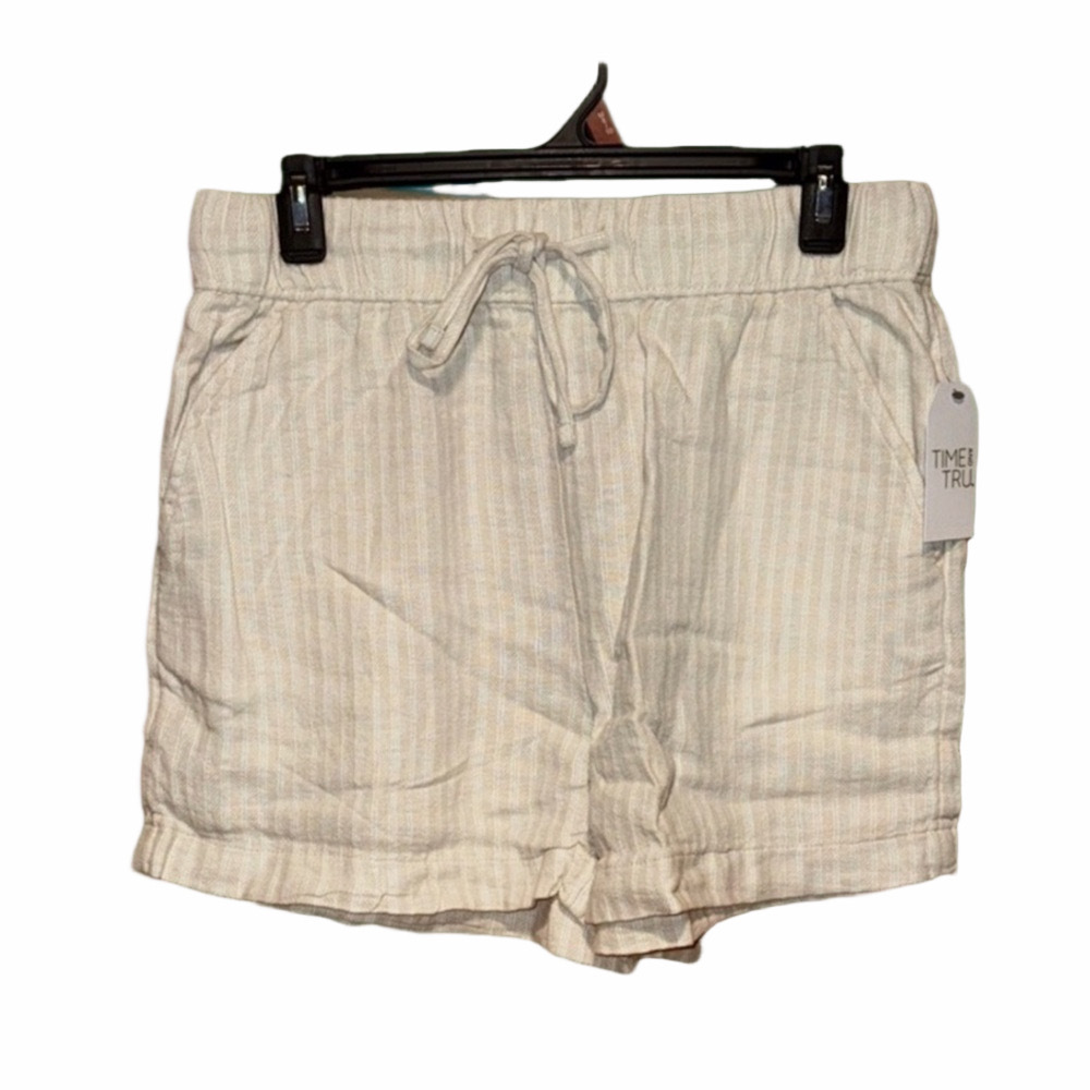 Time and Tru Striped Linen Shorts Medium NWT
